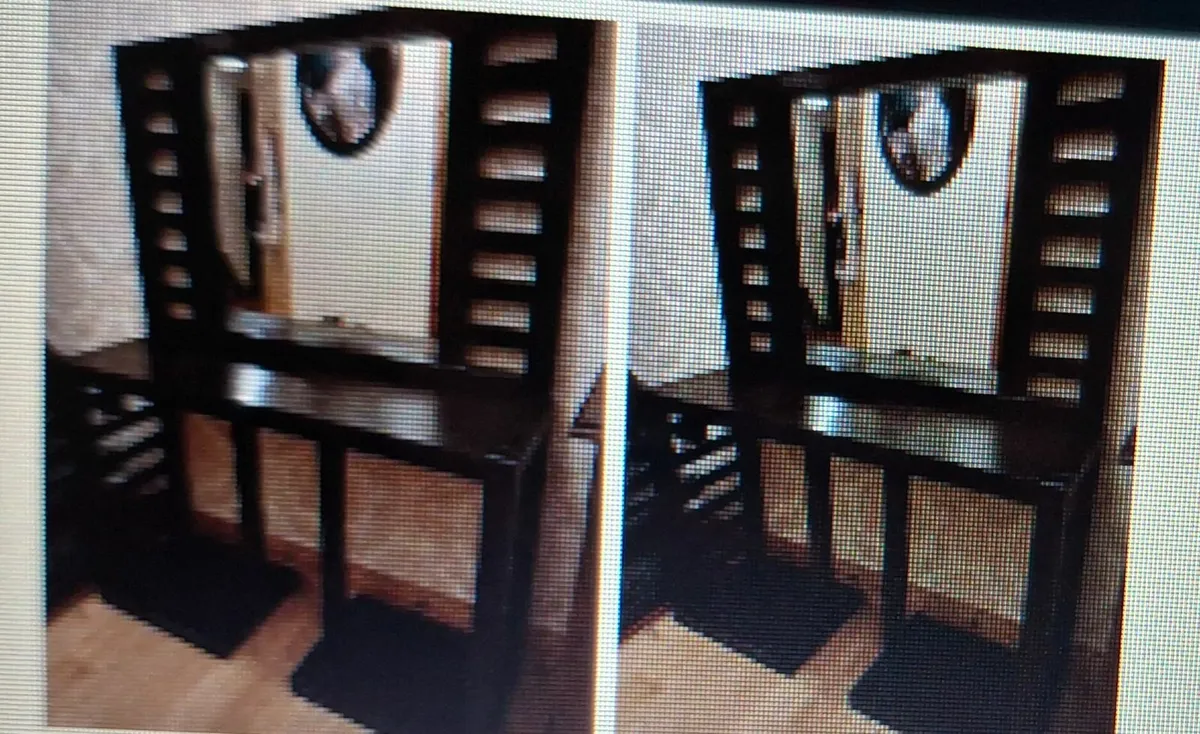 Heavy Solid Mahogany Console Table Mirror... - Image 1