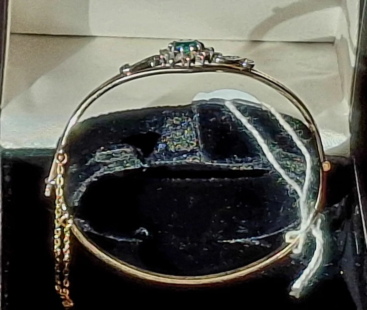 Vintage 9ct Gold Natural Emerald & Diamond ... - Image 2