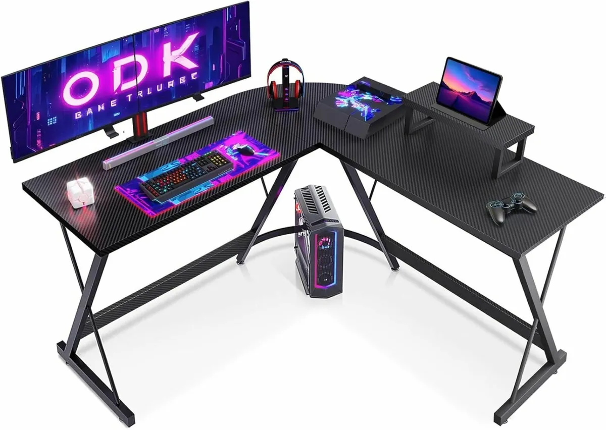 L Shaped Gaming Desk 127x127 cm Corner Computer - Image 1
