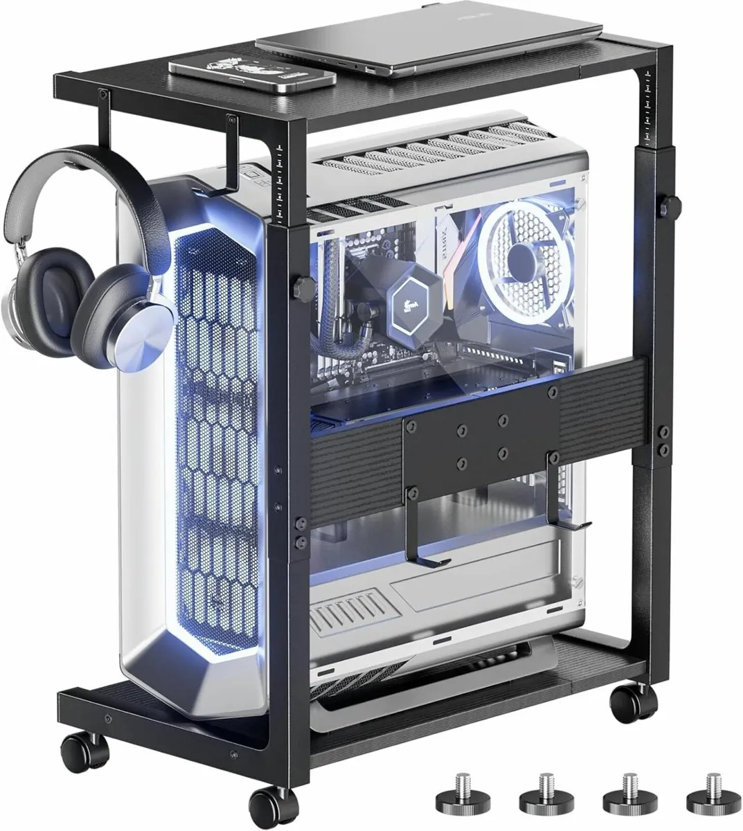 Computer Tower Stand - Adjustable PC CPU Holder - Image 1