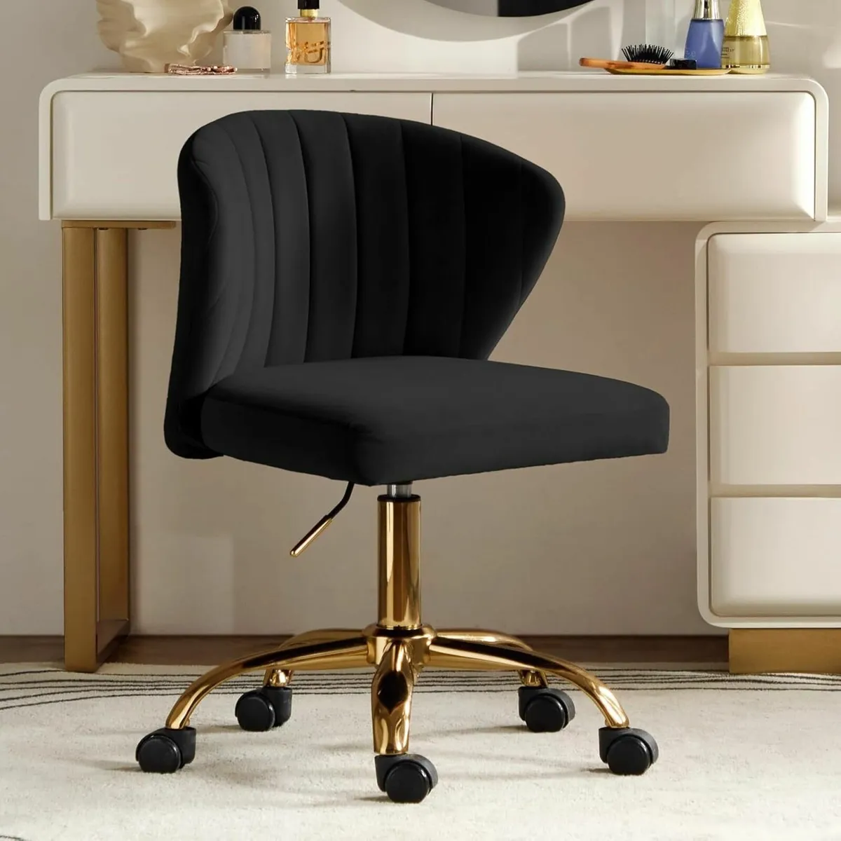Swivel Office Chair Desk Chairs Velvet Comfy - Image 1