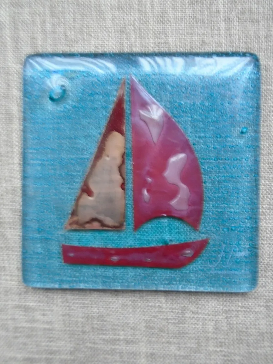 Fused glass coaster.Home decor.Gift - Image 1