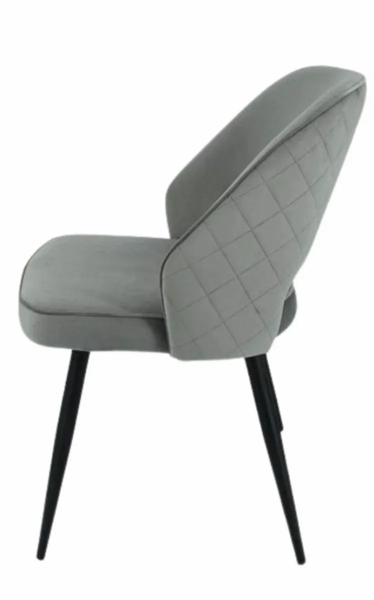 Dining Chairs  - Sutton Model Grey Plush Colour x6 - Image 1