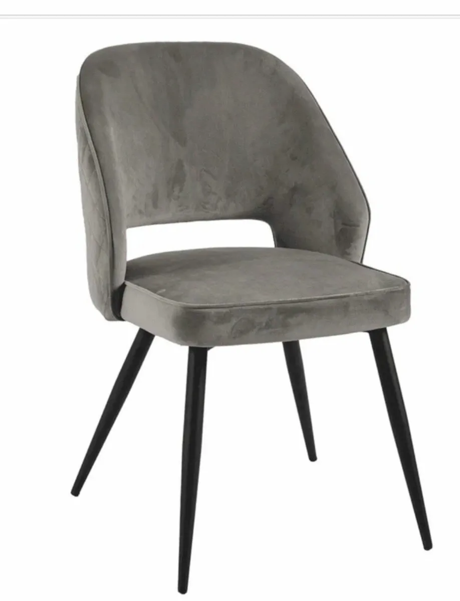 Dining Chairs  - Sutton Model Grey Plush Colour x6 - Image 2