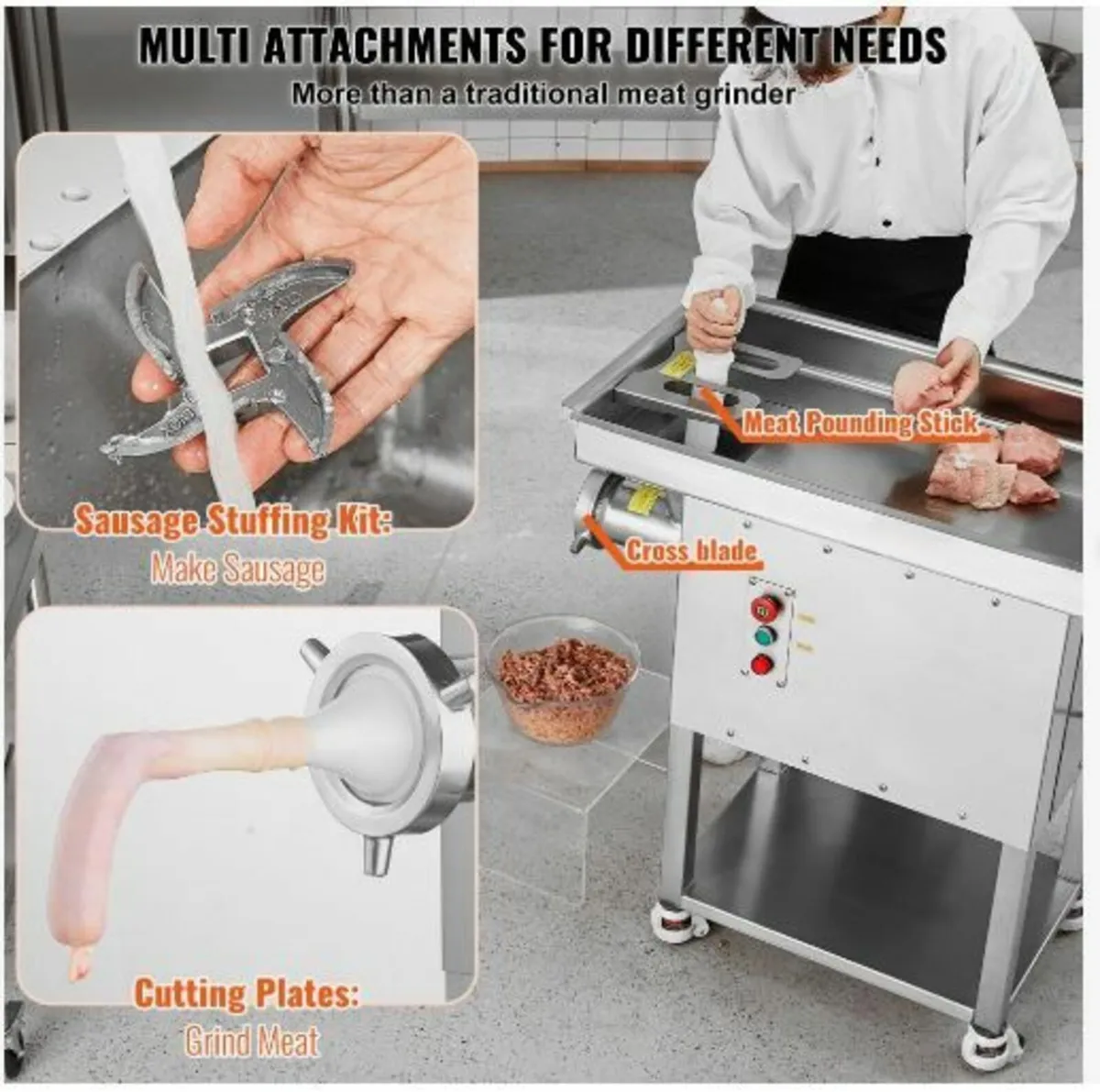 Meat Grinder, 22 Lbs/Min Capacity - Image 3