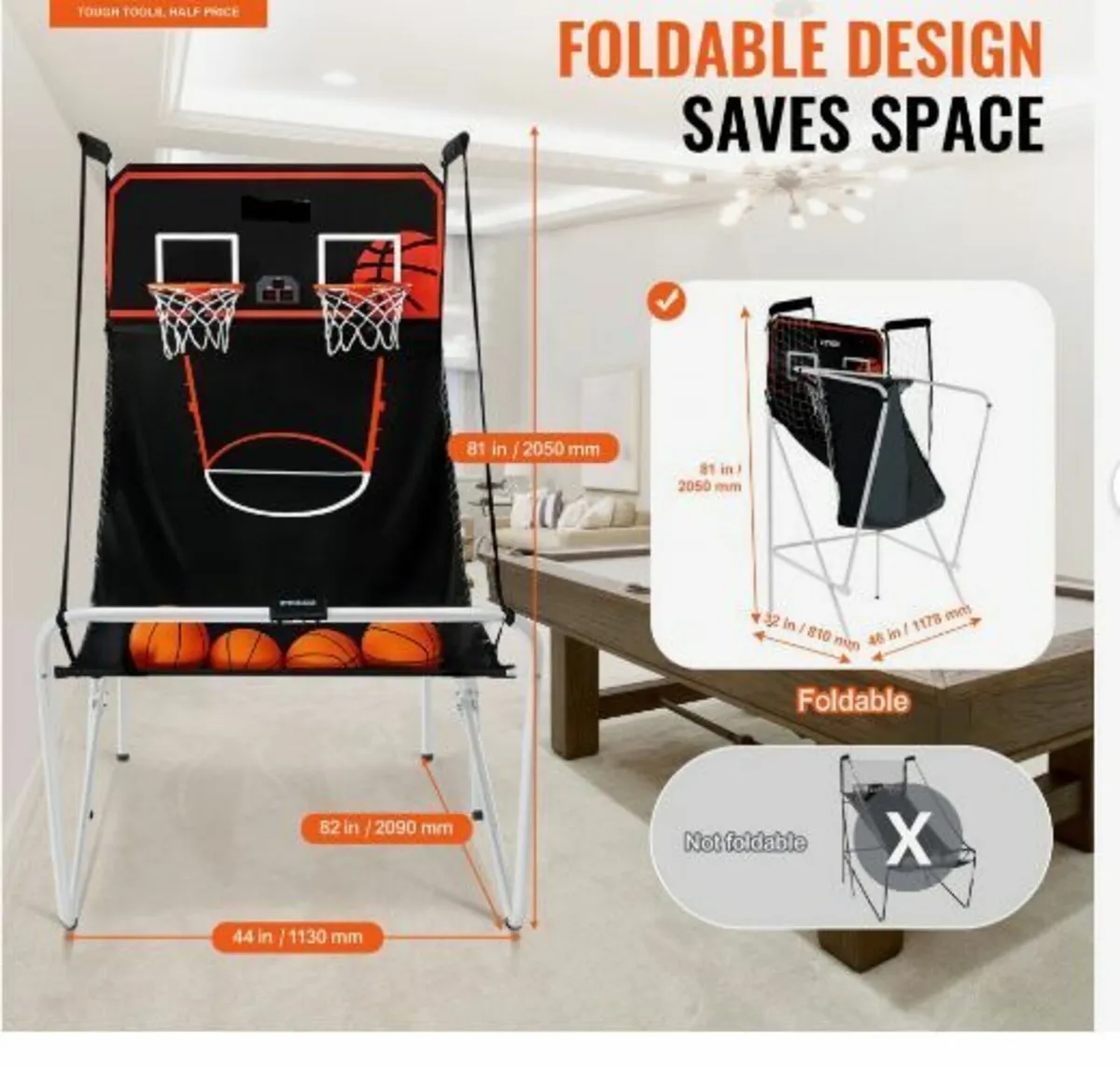 Foldable Basketball Arcade Game - Image 2