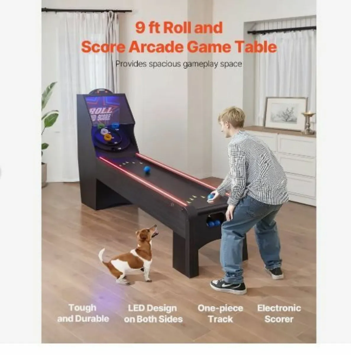 9' Roll and Score Classic Arcade Game Table - Image 2