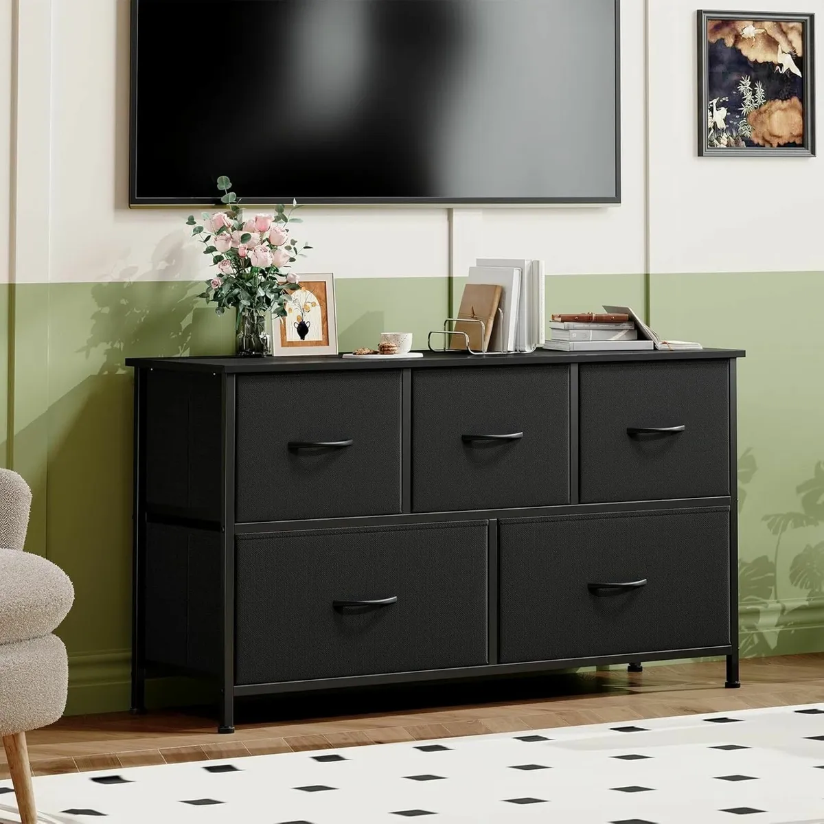 Chest of Drawers with 5 Wide Storage Organiser - Image 2