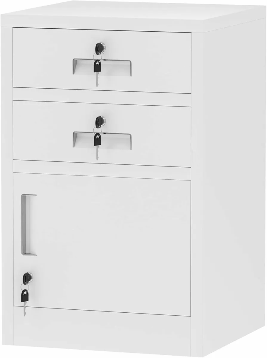 Metal Storage Cabinet with Locking Door and 2 - Image 1