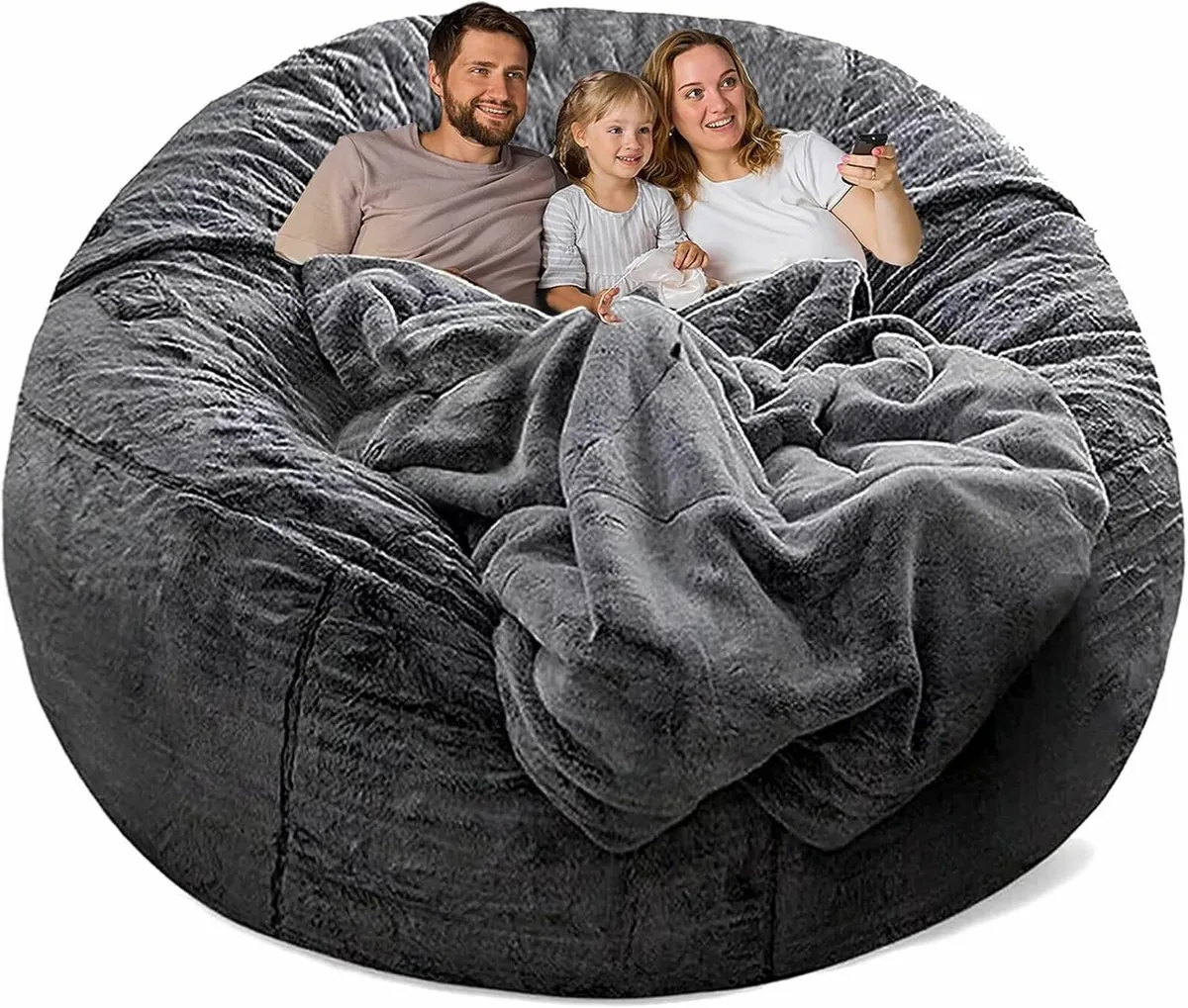 Bean Bag Chair Cover Without Filler Big Round - Image 1