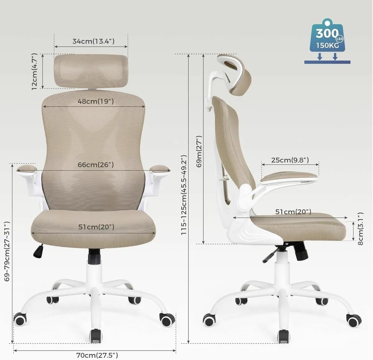 Ergonomic Office Chair Computer Desk with High - Image 3