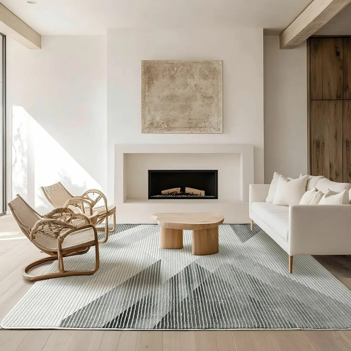 Rugs Living Room Modern Short Pile Abstract Rug - Image 2