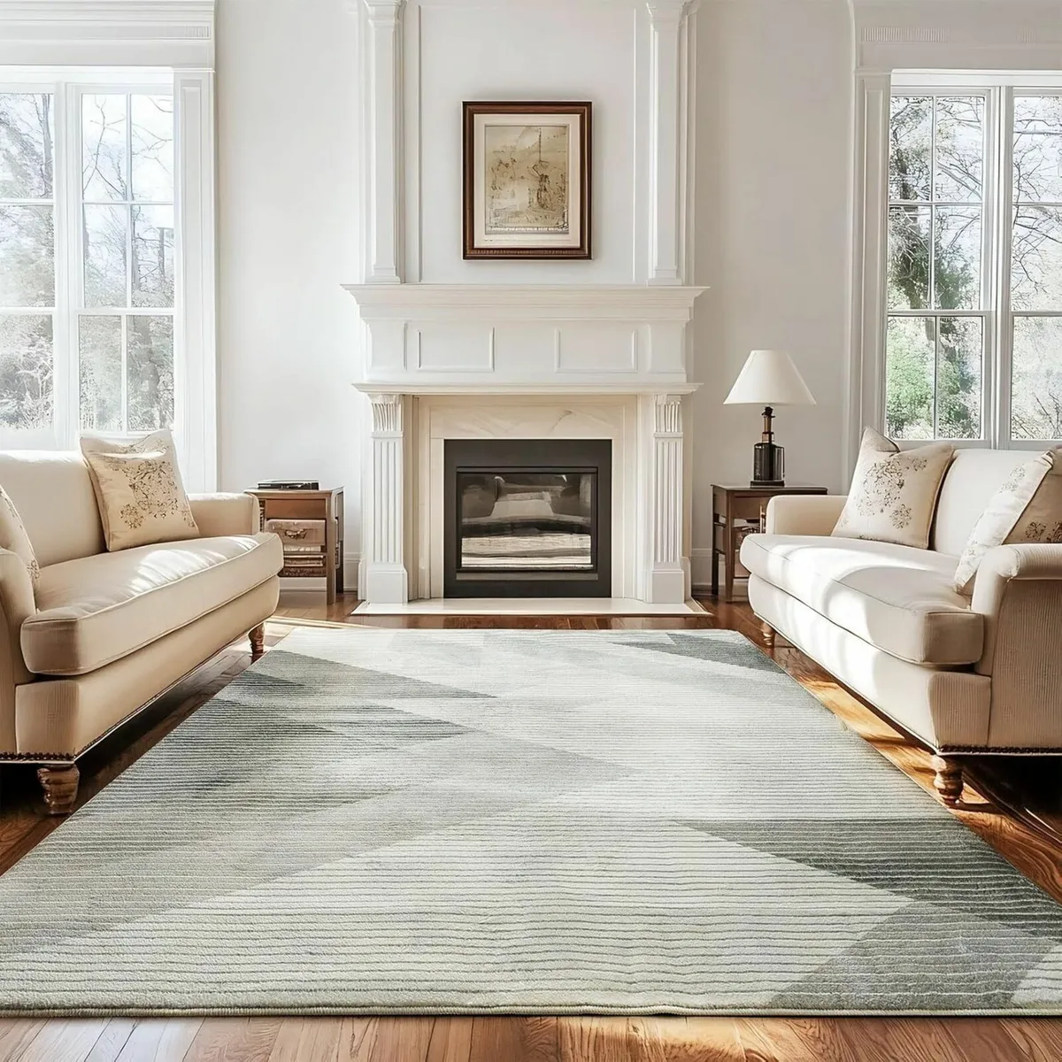 Rugs Living Room Modern Short Pile Abstract Rug - Image 1