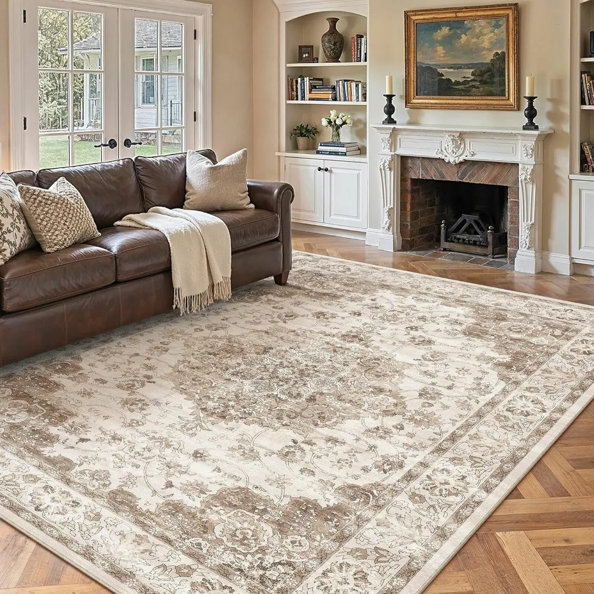 Brown Living Room Area Rug 240x300cm Machine - Image 4