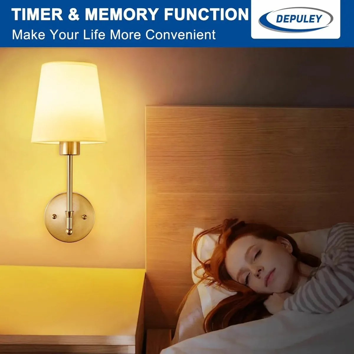 Battery Operated Wall Sconce: Black Gold Set of 2 - Image 4