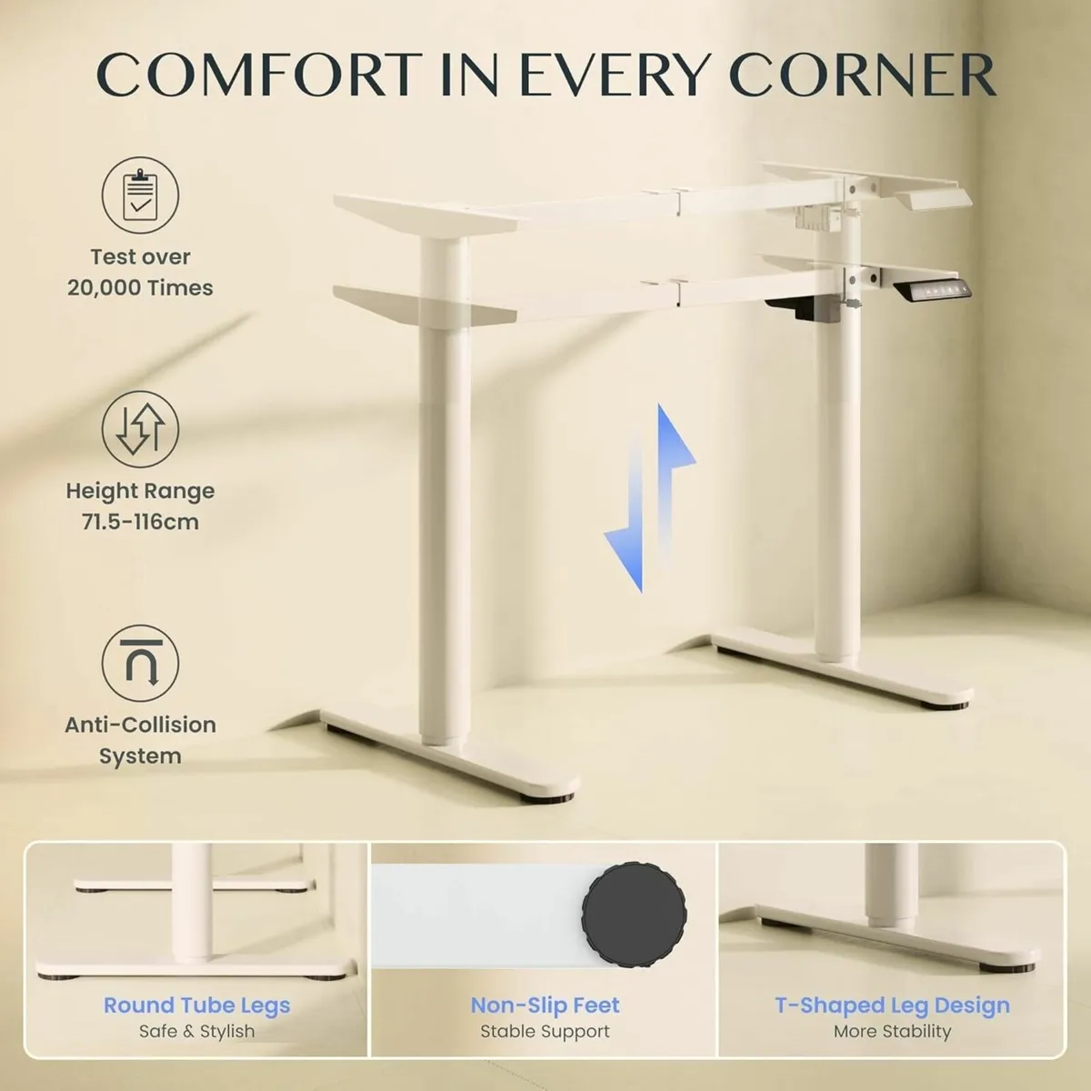 CylineX Electric Standing Desk Frame with Round - Image 4