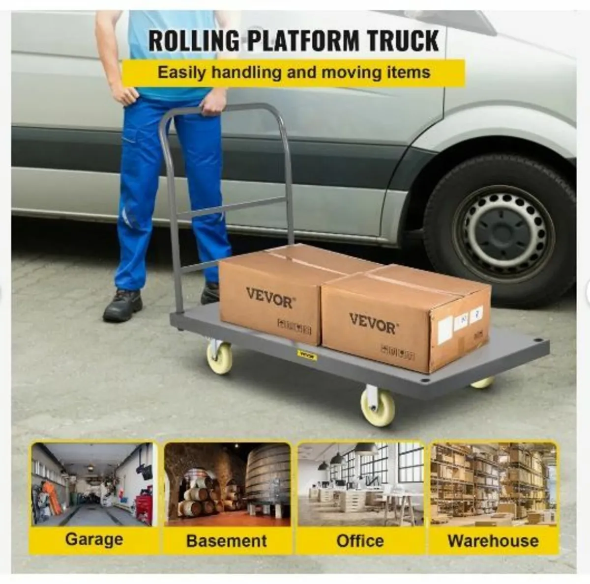 Platform Truck, 907.2 kg Capacity Steel - Image 2