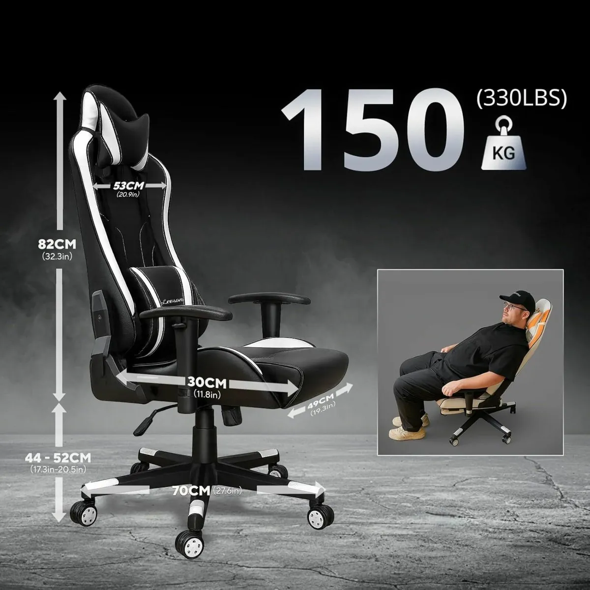Gaming Chair for Adult Lumbar Support Height - Image 3