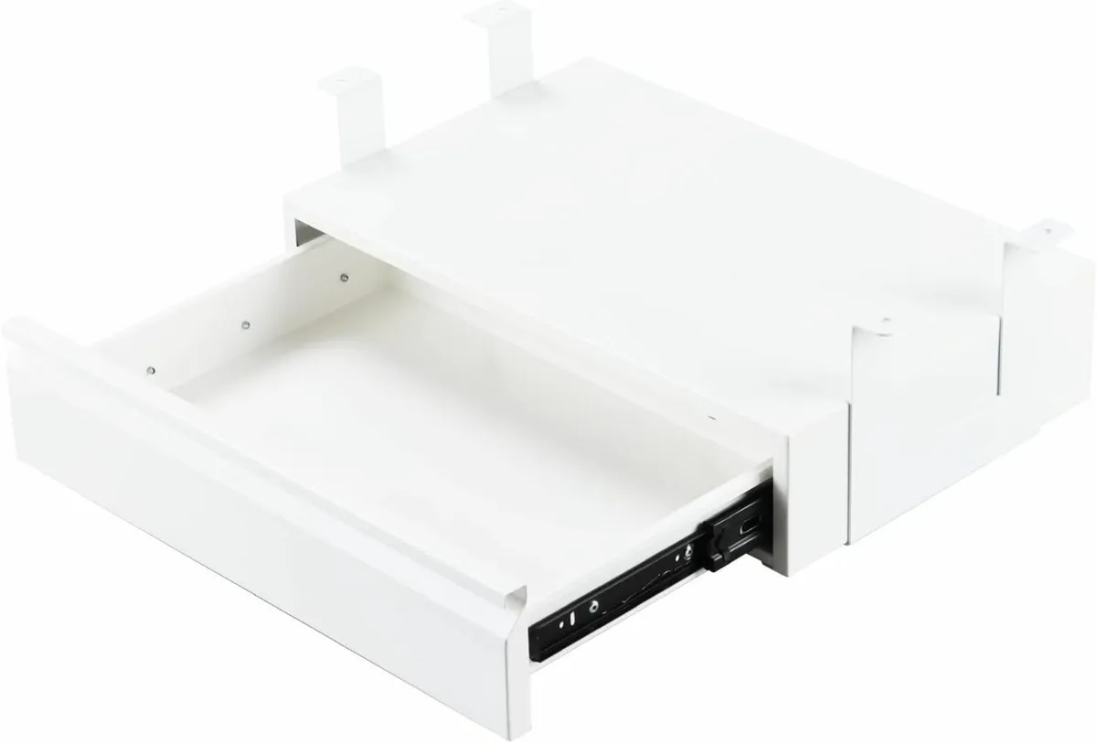 Large Under Desk Drawer Metal White Pull-out - Image 1