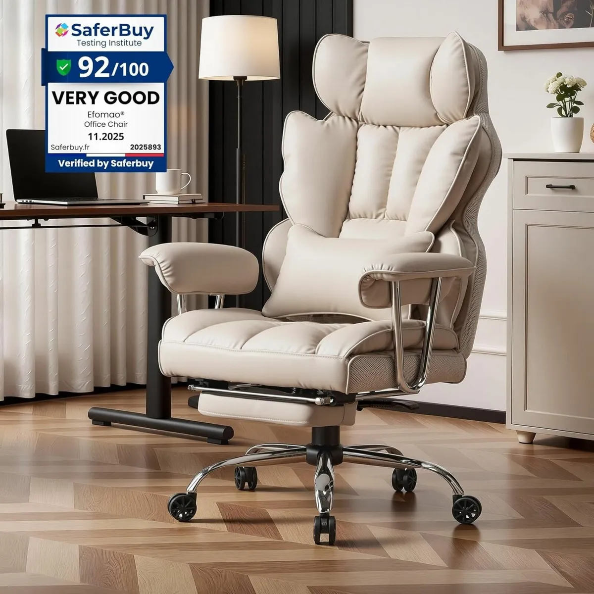 Desk Office Chair Big and Tall PU Leather - Image 3