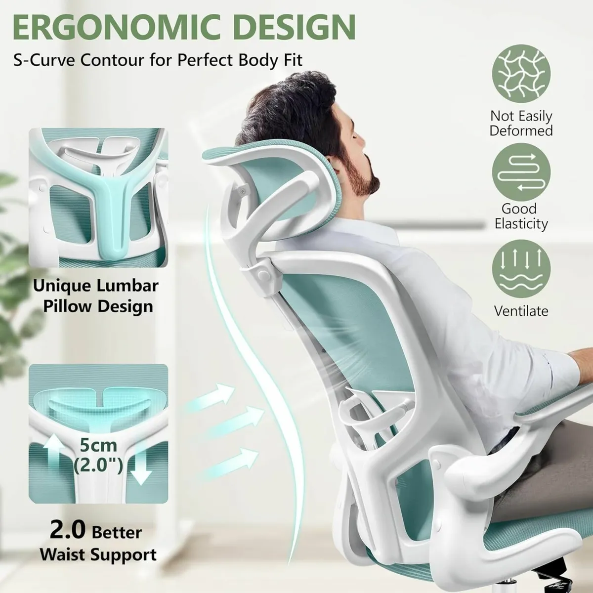 Ergonomic Office Chair with Adjustable High Back - Image 2