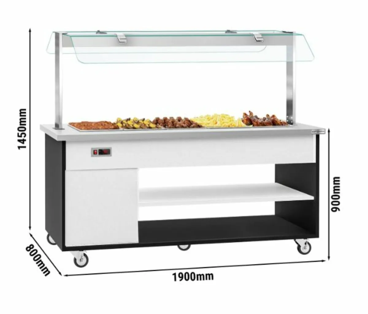 Commercial Mobile Heated Buffet Trolley – 5x GN 1/ - Image 3