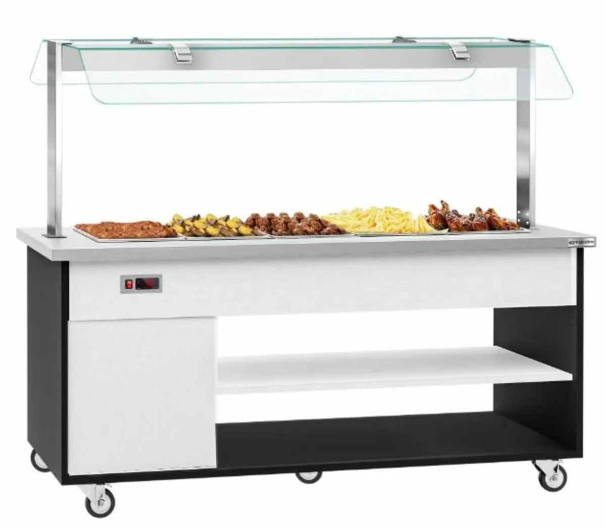 Commercial Mobile Heated Buffet Trolley – 5x GN 1/ - Image 1