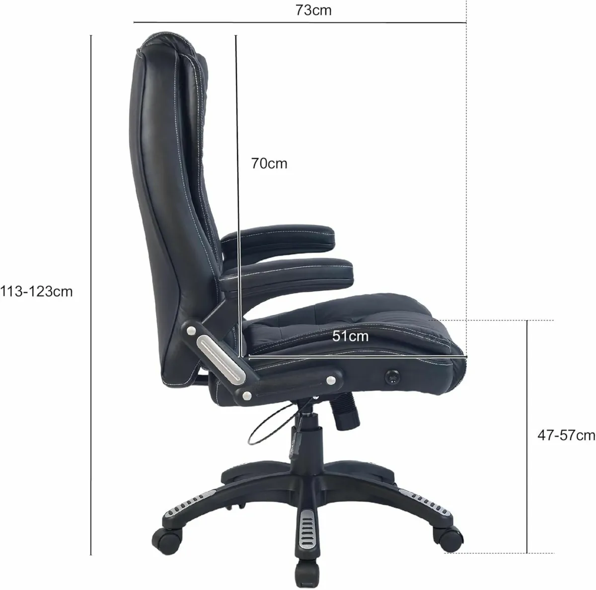 Black Luxury Faux Leather High Back Reclining - Image 3