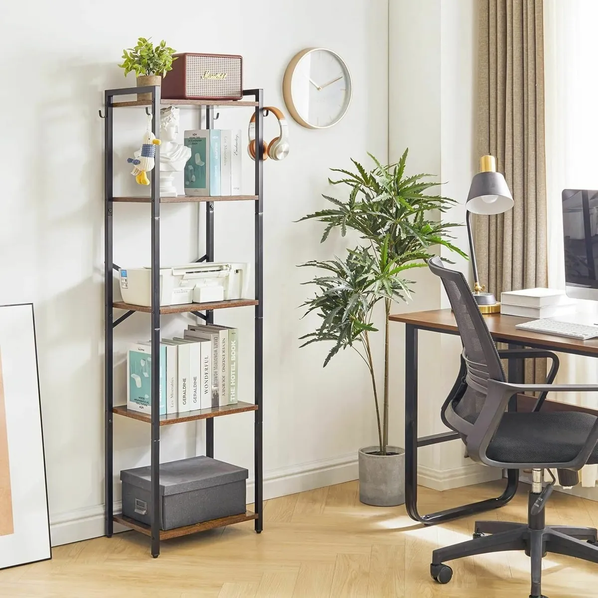 Bookshelf 5 Tier Storage Rack Plant with Steel - Image 1