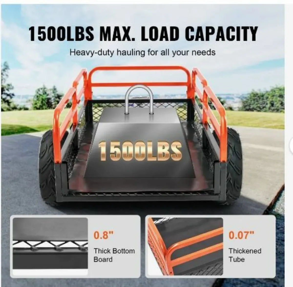 Heavy Duty Steel ATV Dump Trailer - Image 3