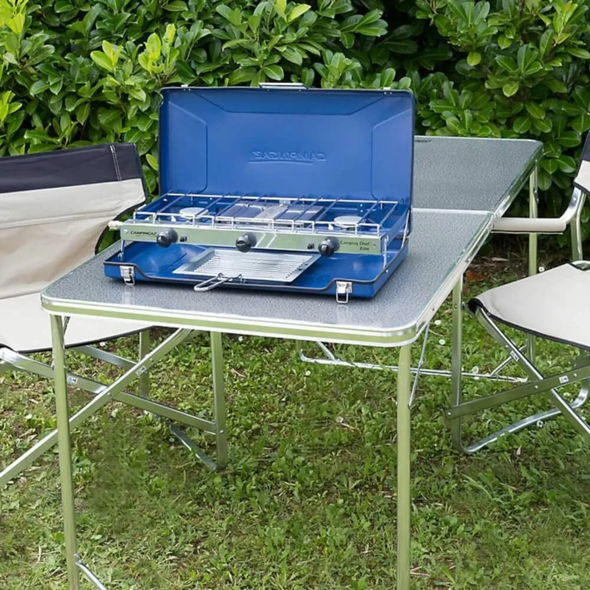 Chef Folding Double Burner Stove and Grill - Image 3