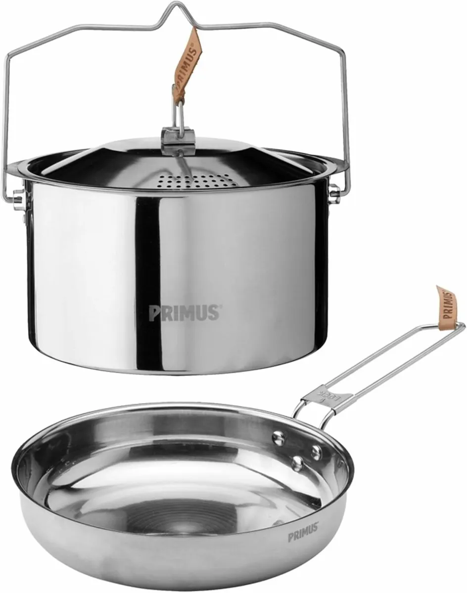 Camping Cookware Set - Campfire Cookset Stainless - Image 1