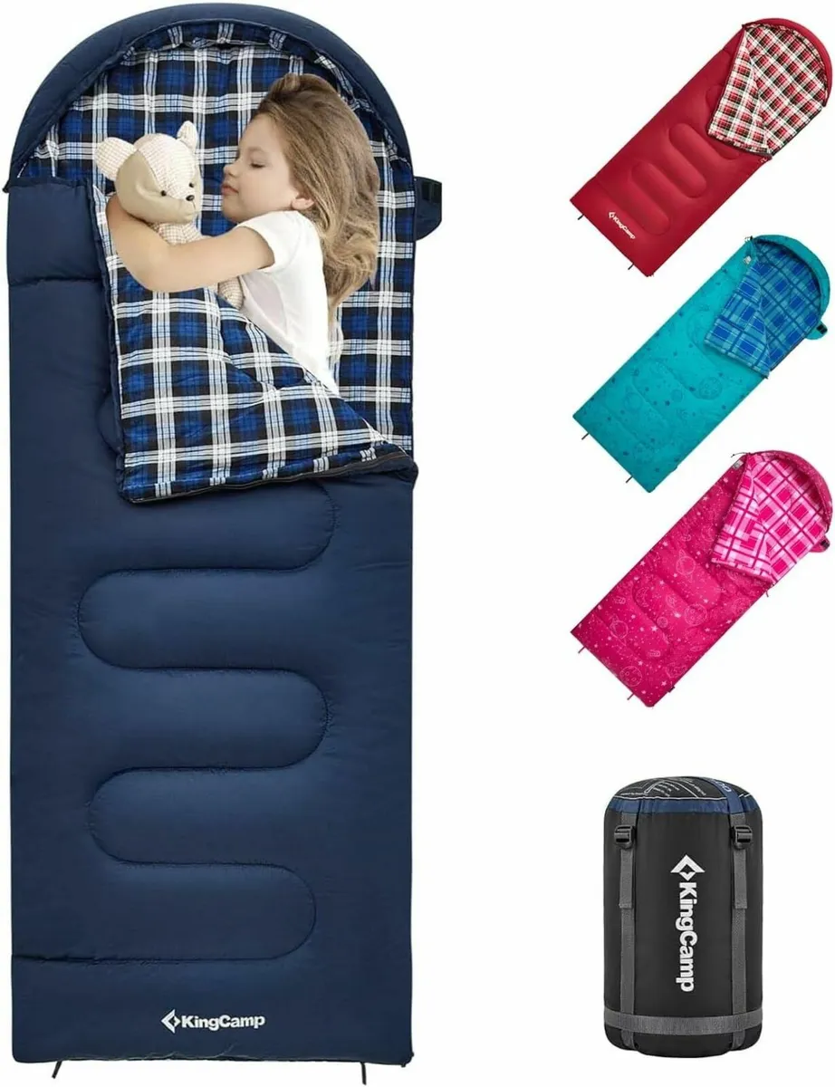 Kids Sleeping Bag with Flannel Lining for Cold - Image 1