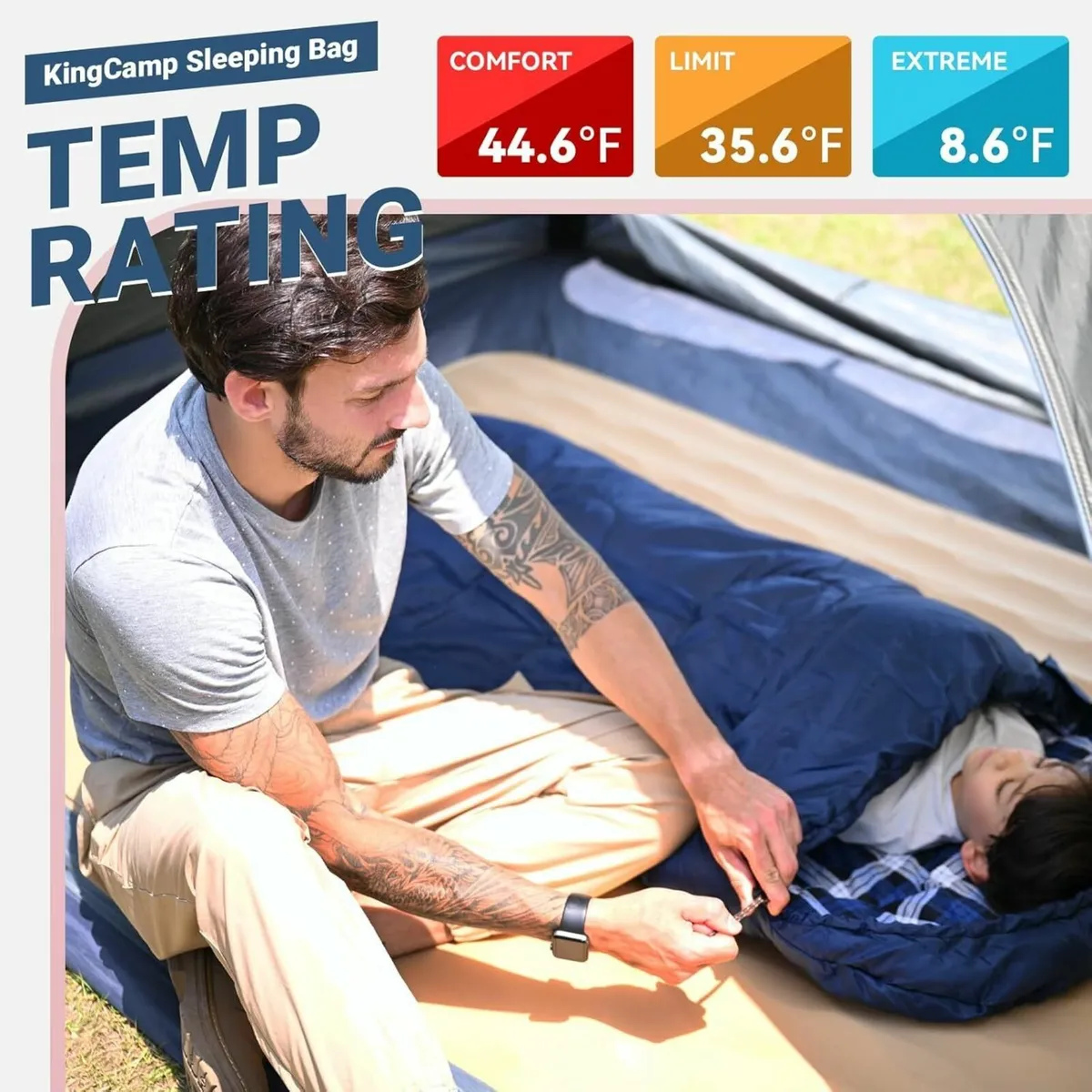 Kids Sleeping Bag with Flannel Lining for Cold - Image 3