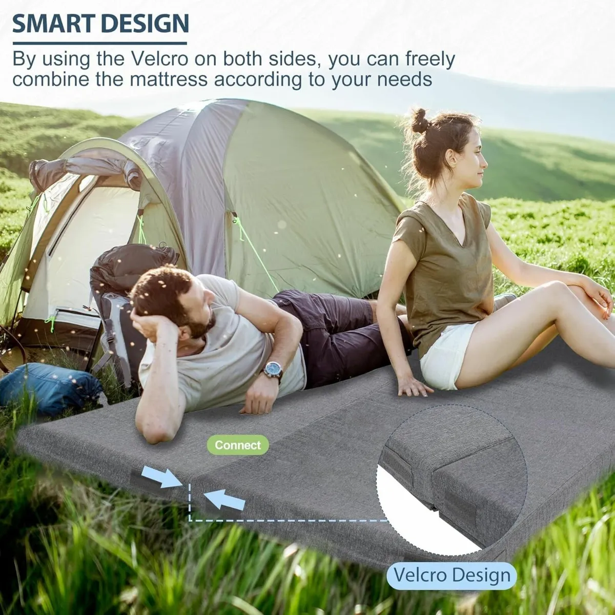 Foldable Memory Foam Camping Mattress Portable - Image 3