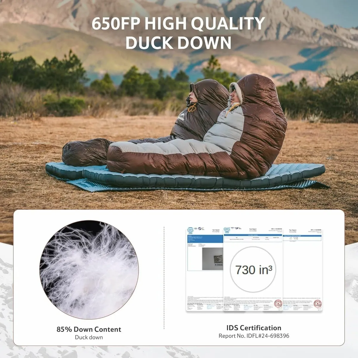 Snowbird Duck Down Mummy Sleeping Bag Outdoor - Image 3