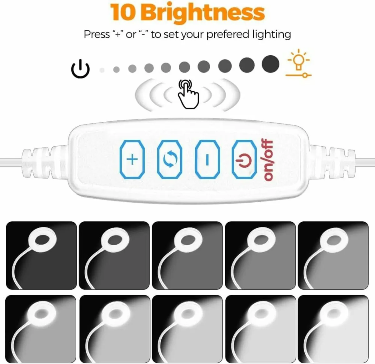 Desk Lamp Clip On Clamp Light 3 Mode 10 Dimmable - Image 3