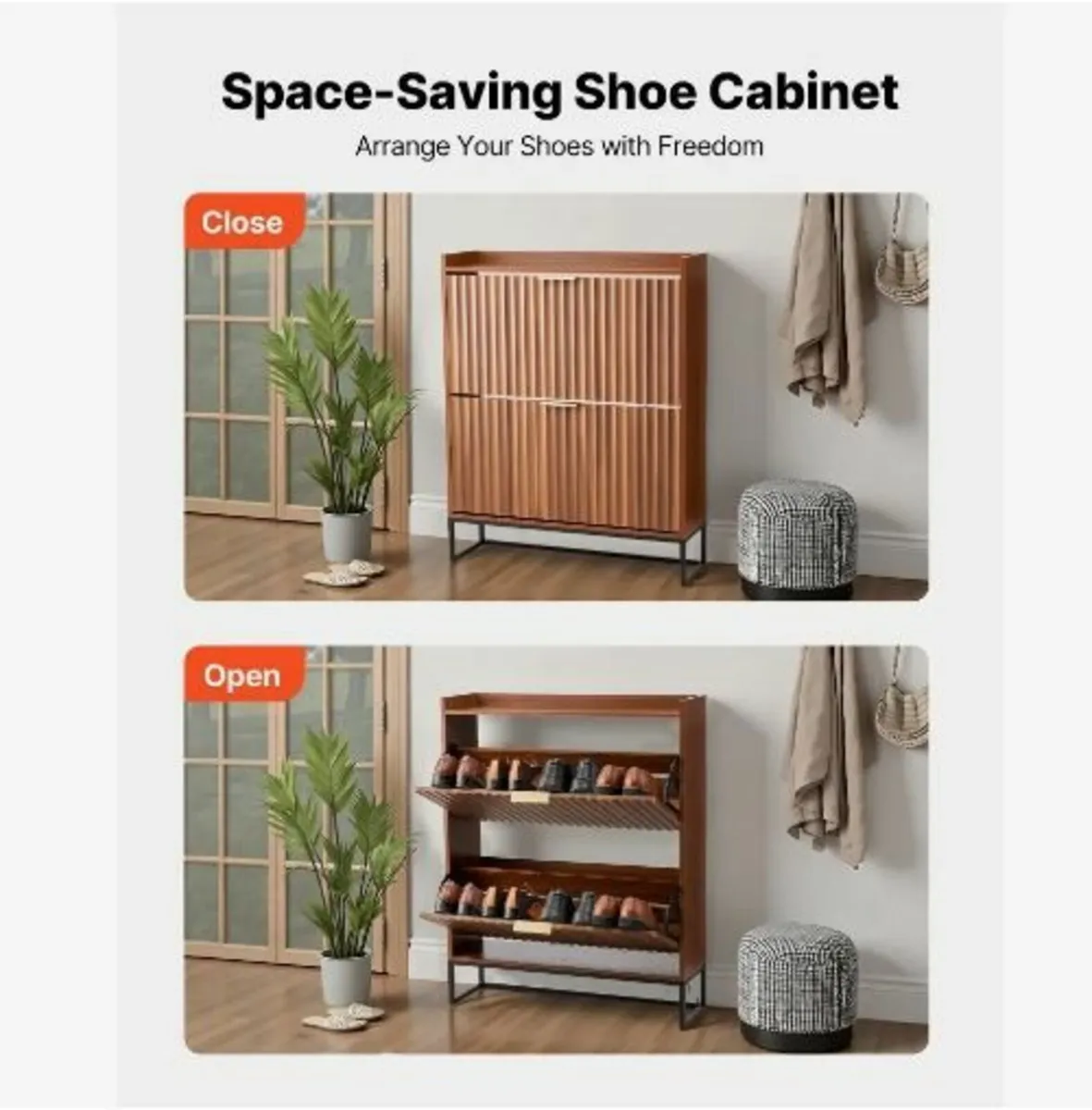 Shoe Cabinet with 2 Flip Drawers - Image 2