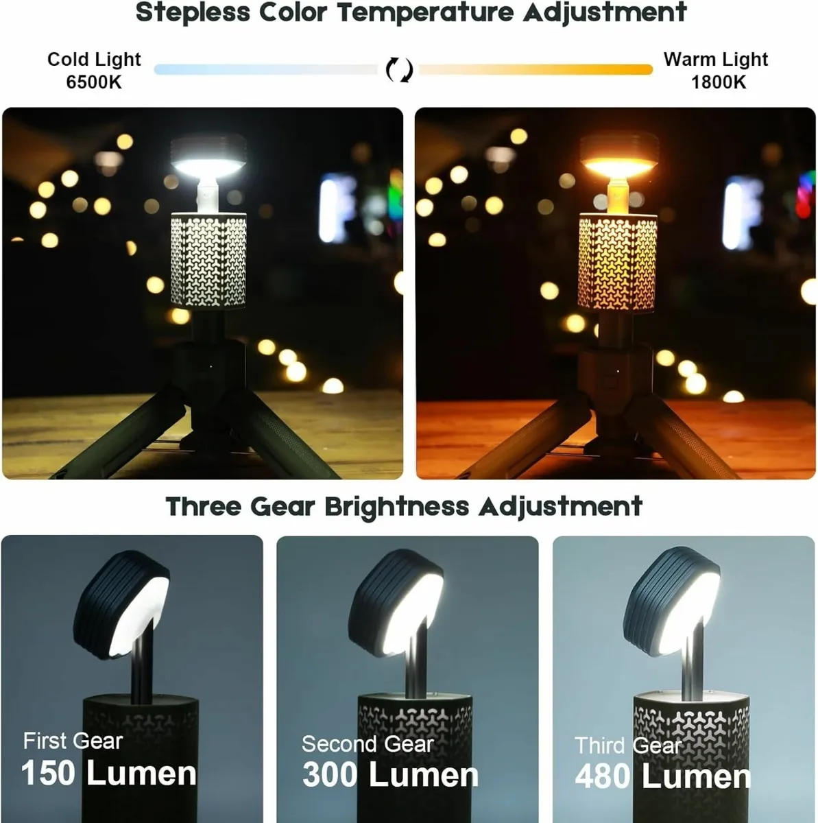 Telescopic Camping Lights Portable Lantern with - Image 3
