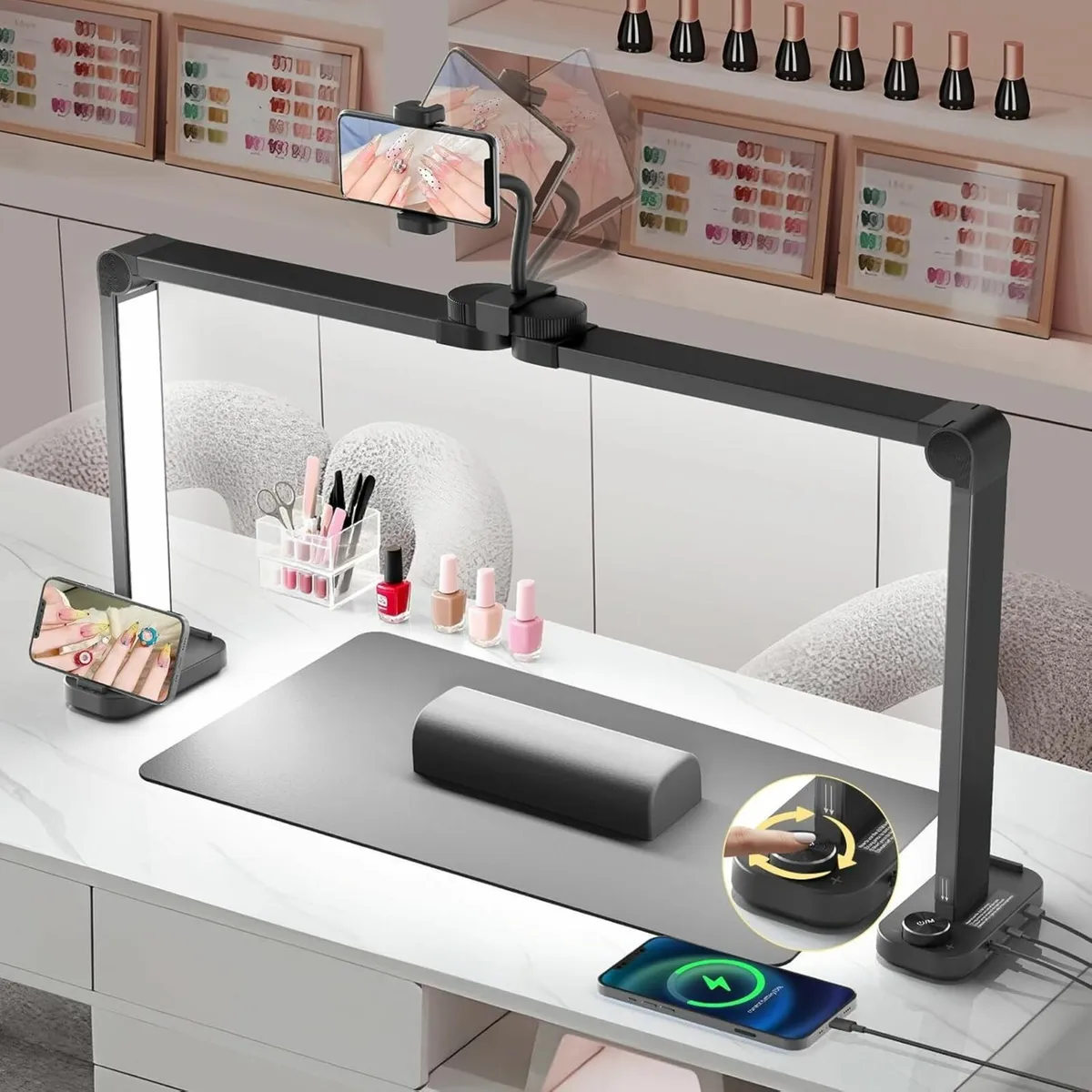 Half Moon Light for Nail Desk: 34 Arch Desk Lamp - Image 1