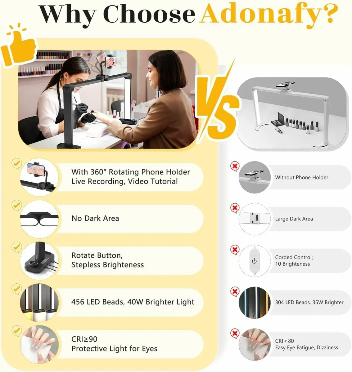 Half Moon Light for Nail Desk: 34 Arch Desk Lamp - Image 2