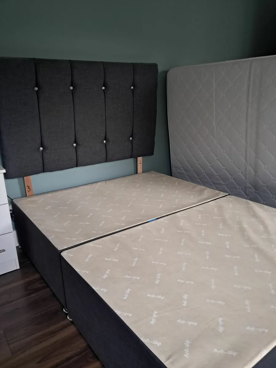Double bed base and headboard - Image 1