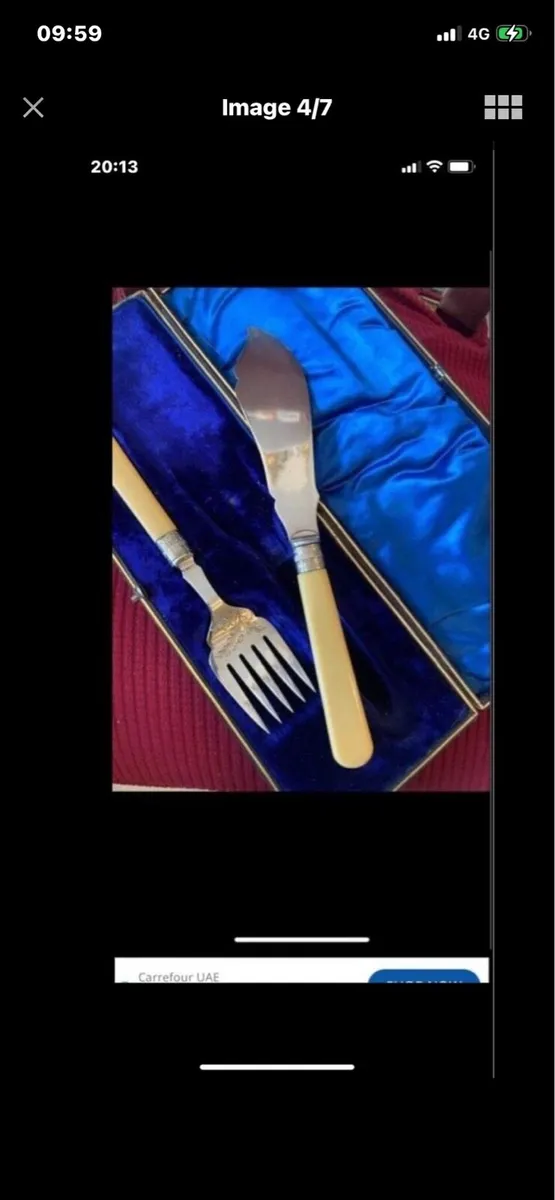 Antique Bone Handle Fish Serving Set - Image 4