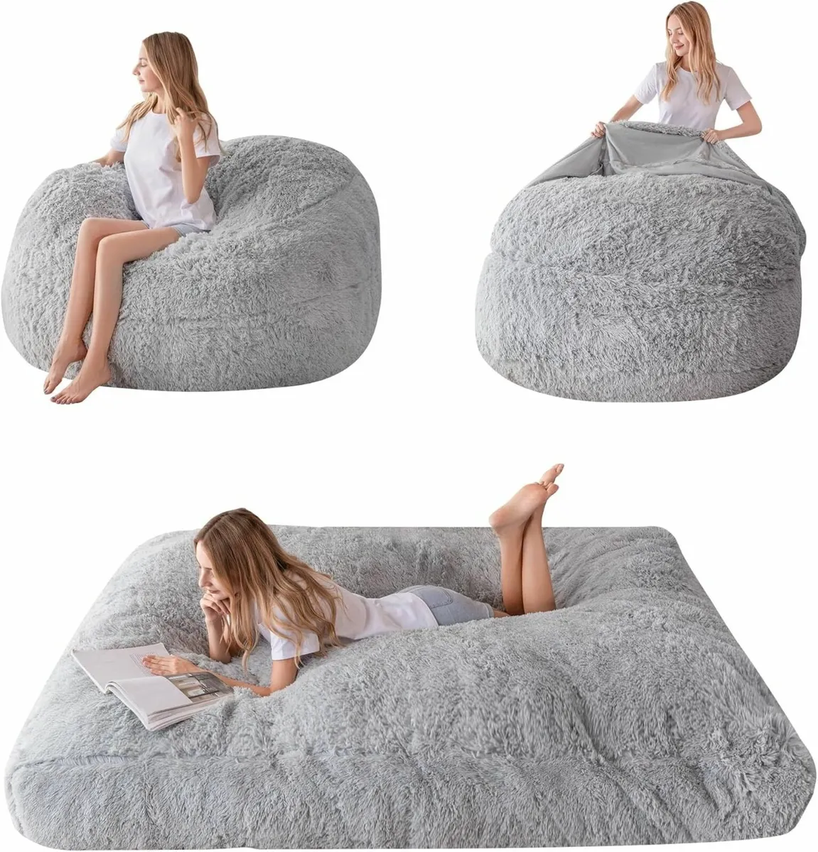 Giant Bean Bag Bed - Convertible Folds from Chair - Image 1