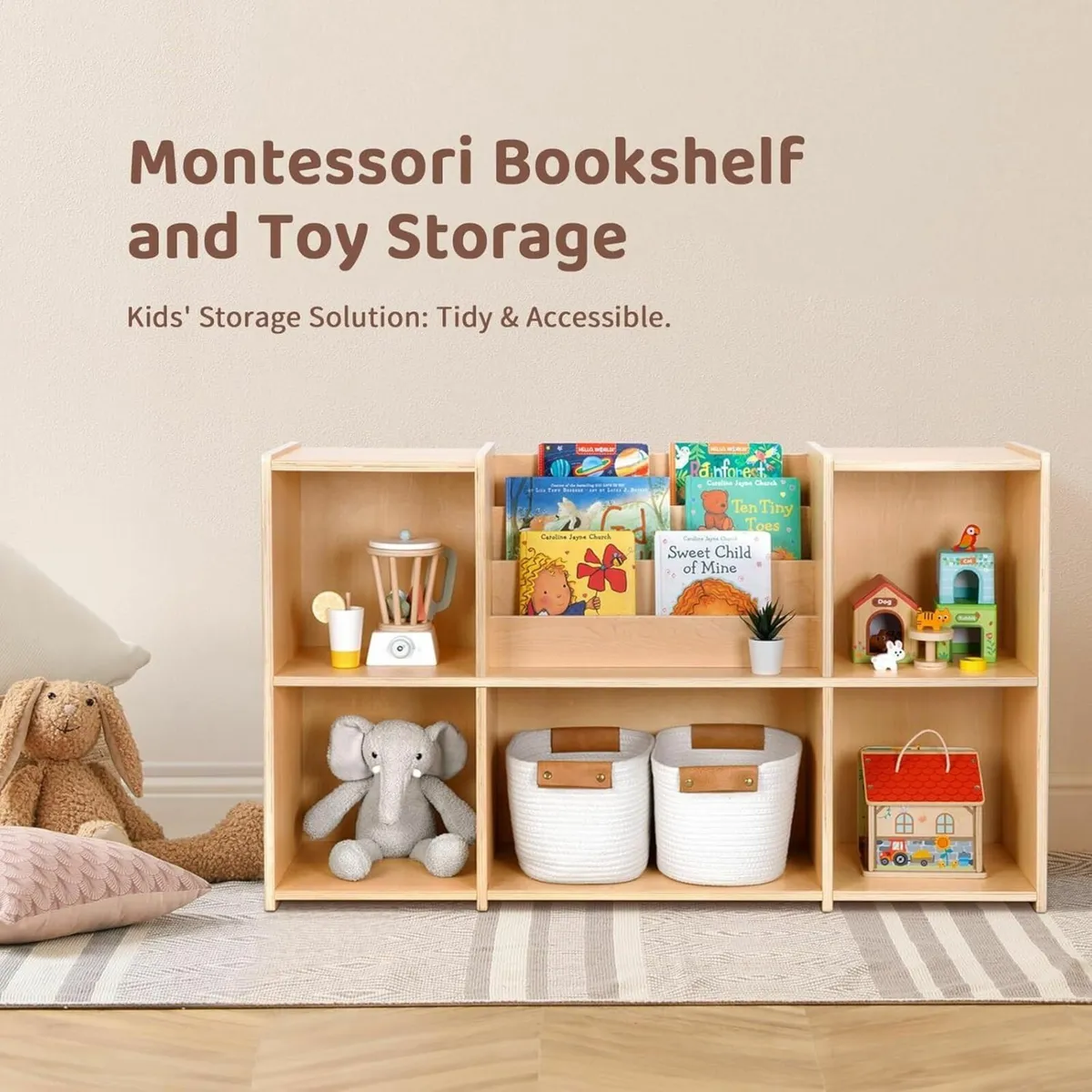 Kids Bookshelf and Toy Storage Organizer 2-Tier - Image 4
