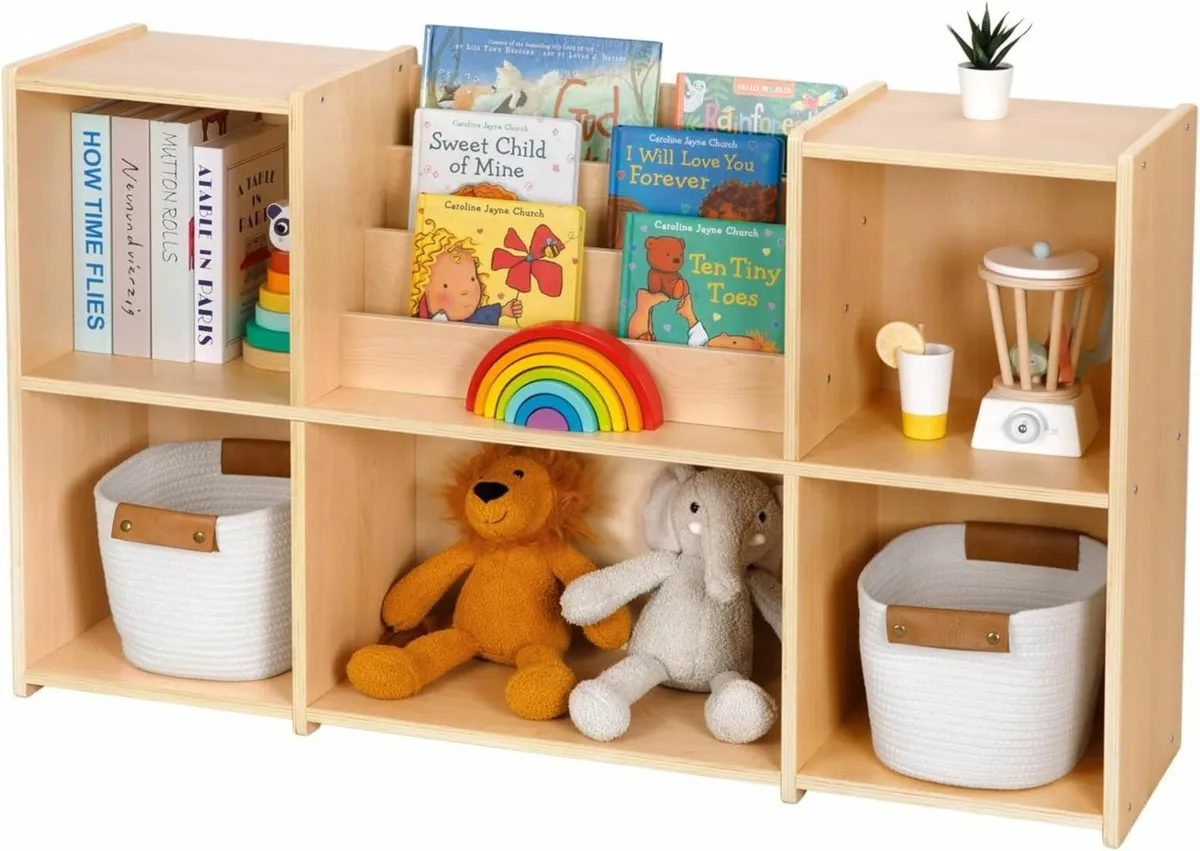 Kids Bookshelf and Toy Storage Organizer 2-Tier - Image 1