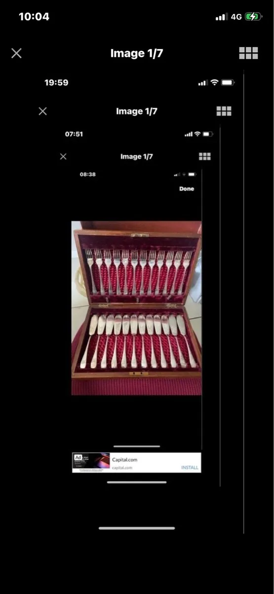 Antique 24 piece Boxed Fish Set - Image 1