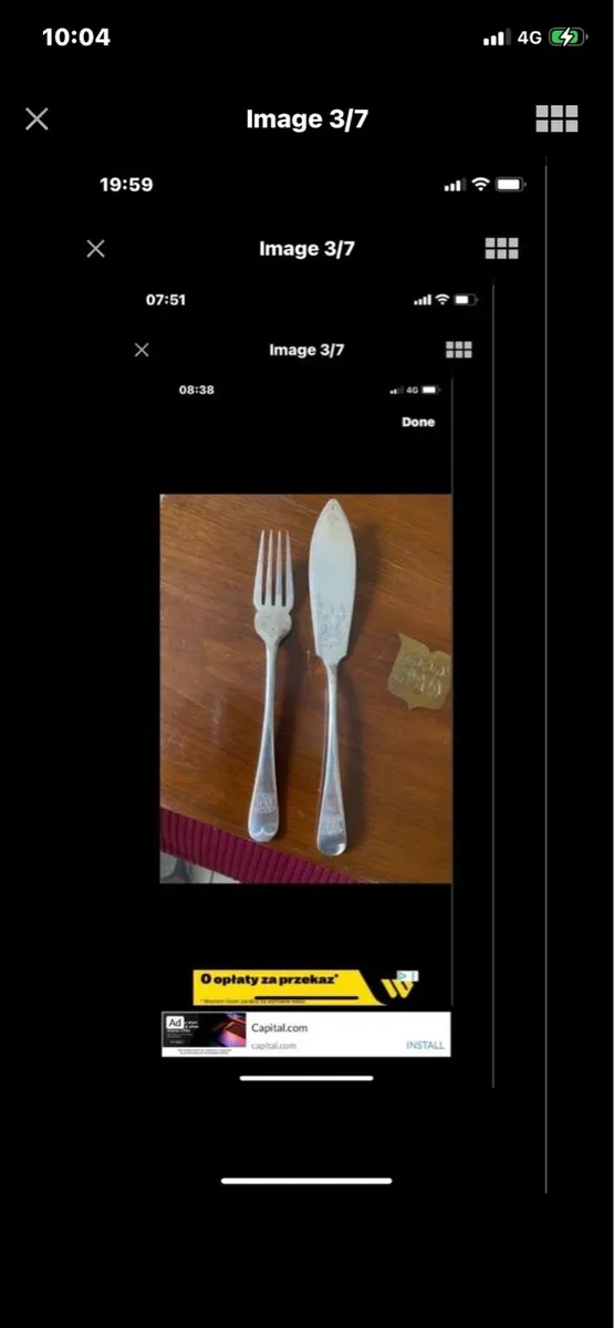 Antique 24 piece Boxed Fish Set - Image 2