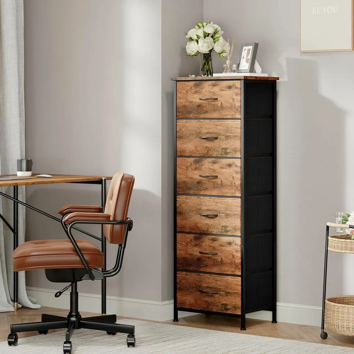 Tall Chest of Drawers for Bedroom with 6 Fabric - Image 4