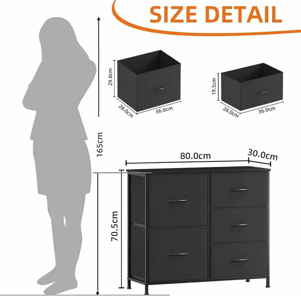 Chest of Drawers for Bedroom with 5 Storage - Image 3